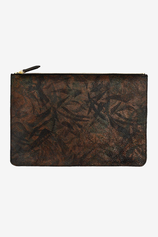 los angeles apparel Large Leather Zip Pouch