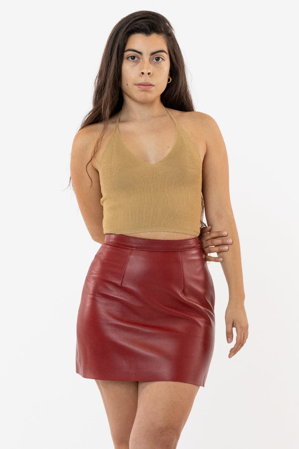 Los Angeles Apparel Leather Mini Pencil Skirt