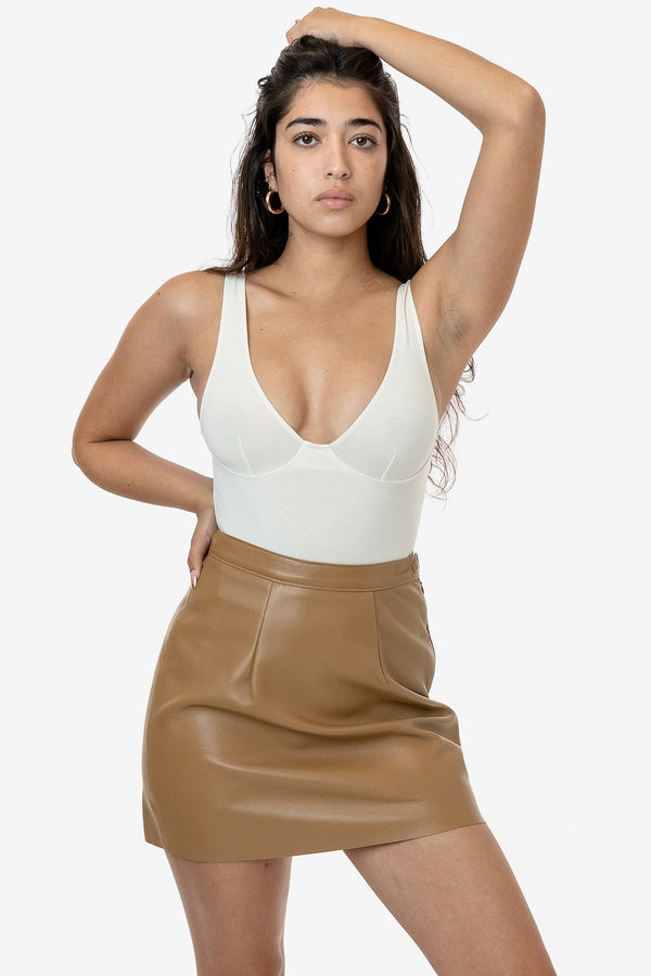 Los Angeles Apparel Leather Mini Pencil Skirt