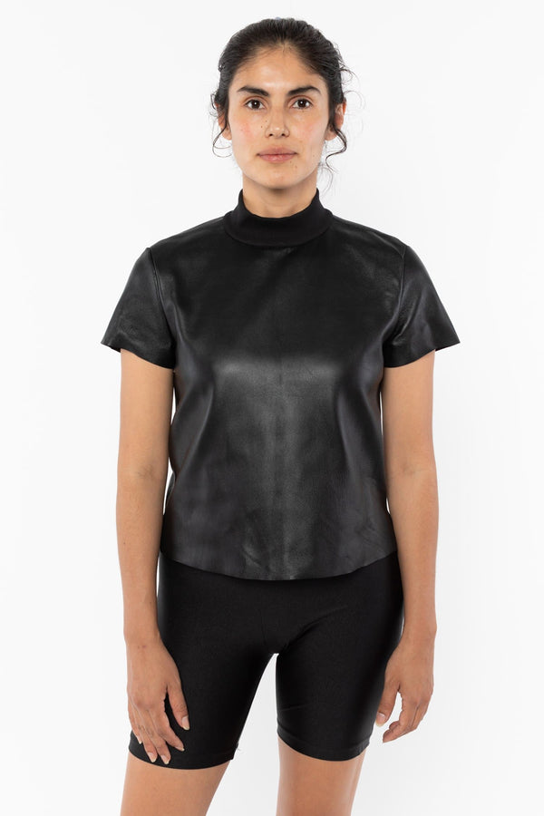 Los Angeles Apparel Leather Mockneck Tee