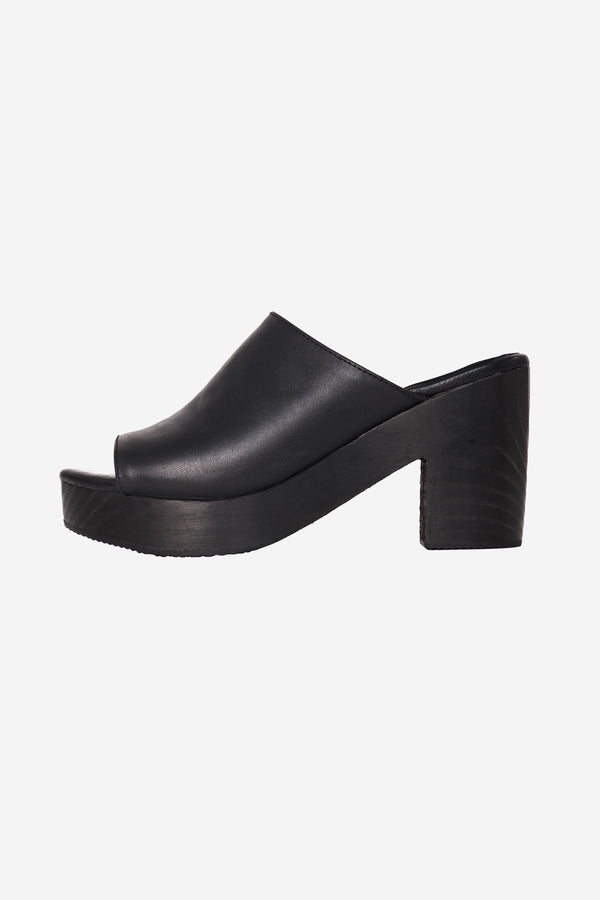 Los Angeles Apparel Leather Platform Mule