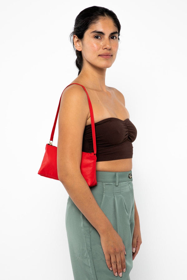 Los Angeles Apparel Leather Zip Pochette