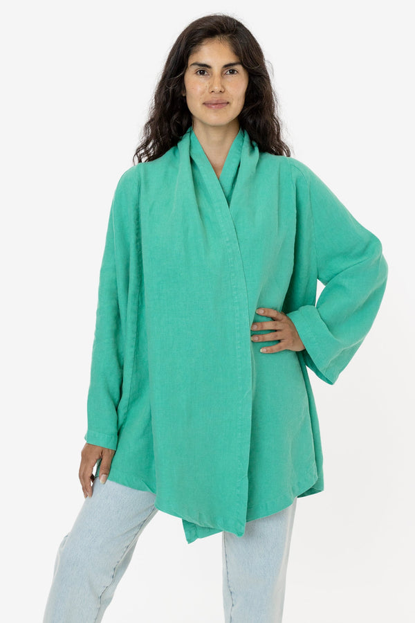 Los Angeles Apparel Linen Front Tie Cardigan