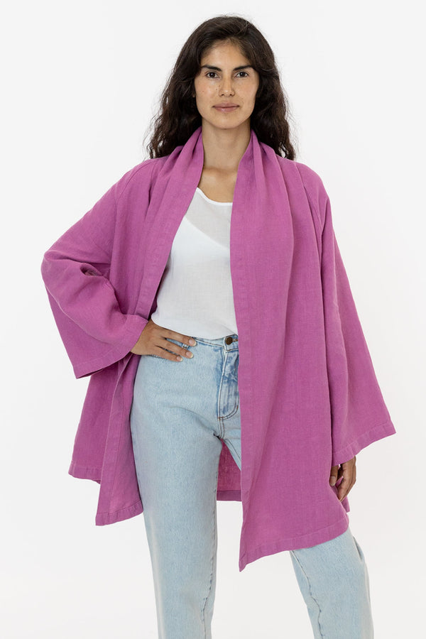 Los Angeles Apparel Linen Front Tie Cardigan