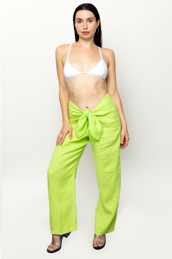 Los Angeles Apparel Linen Tie Front Pants