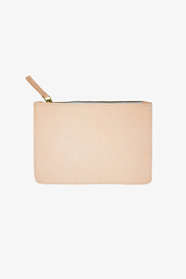 Los Angeles Apparel Medium Leather Zip Pouch