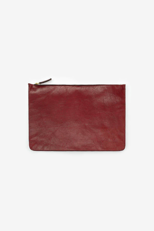 Los Angeles Apparel Medium Leather Zip Pouch