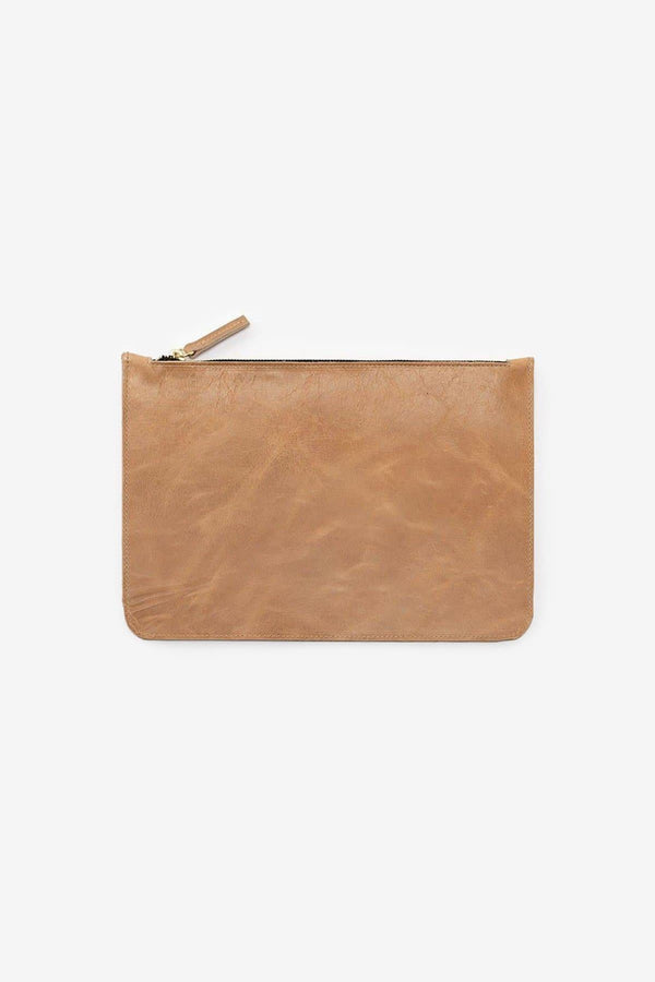 Los Angeles Apparel Medium Leather Zip Pouch