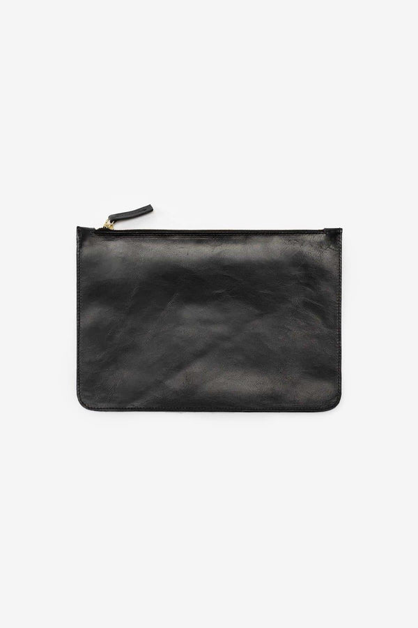 los angeles apparel Medium Leather Zip Pouch
