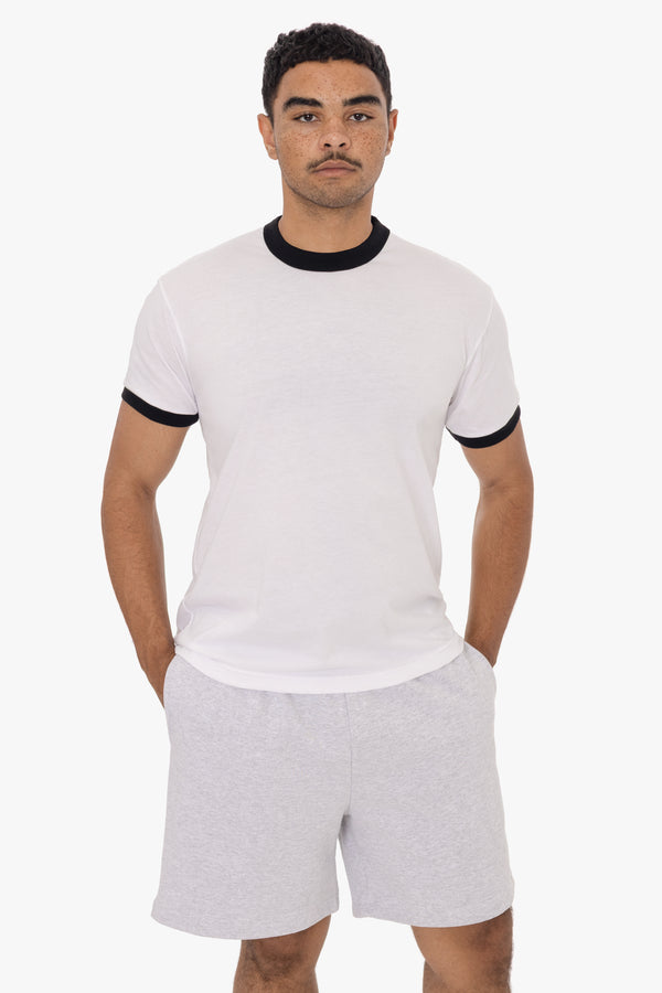 los angeles apparel Men's Poly Cotton Ringer Tee