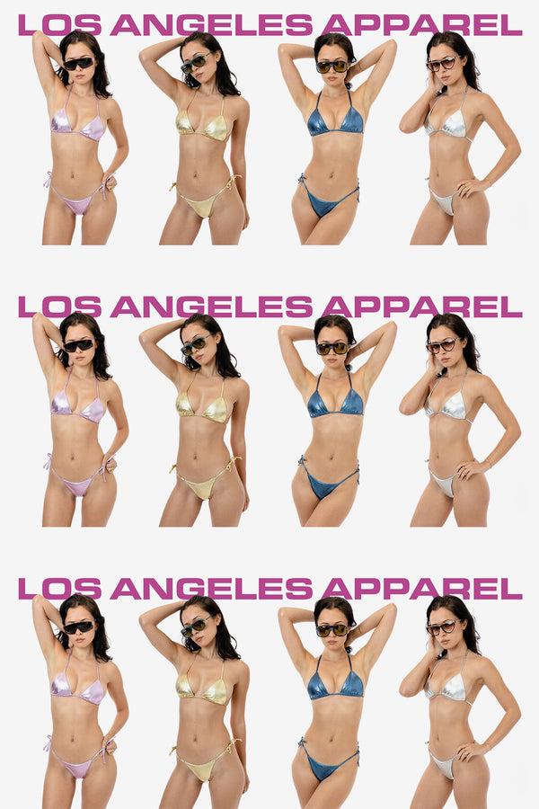 Los Angeles Apparel Metallic Leather Bikini Top
