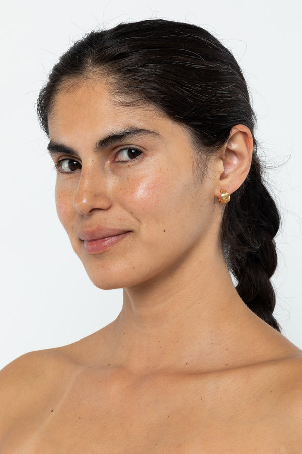 Los Angeles Apparel Mini Ridge Hoop Earrings