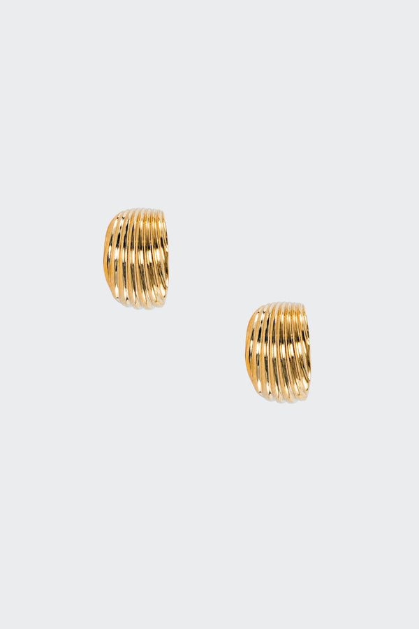 Los Angeles Apparel Mini Ridge Hoop Earrings