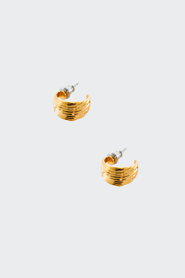los angeles apparel Mini Ridge Hoop Earrings