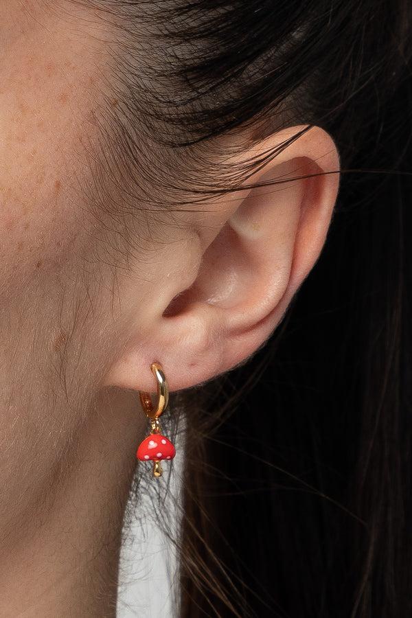 Los Angeles Apparel Mushroom Huggie Earrings