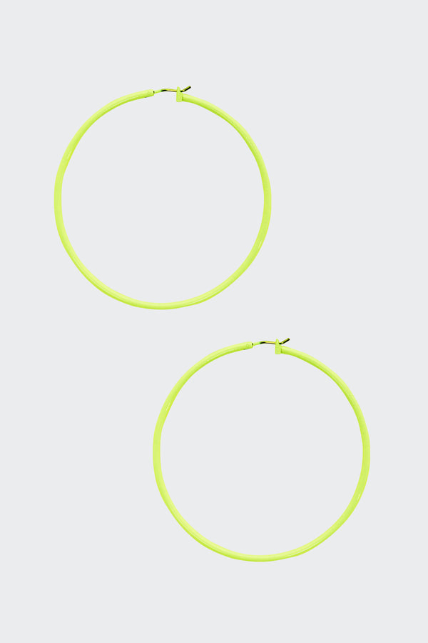 Los Angeles Apparel Neon Yellow Hoop Earrings