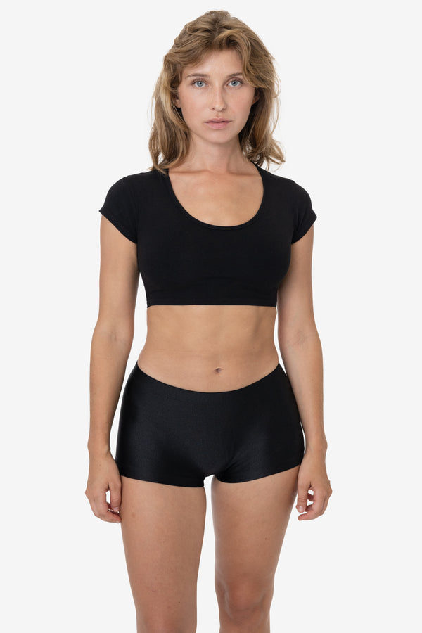 los angeles apparel Nylon Tricot Shiny Mini Shorts