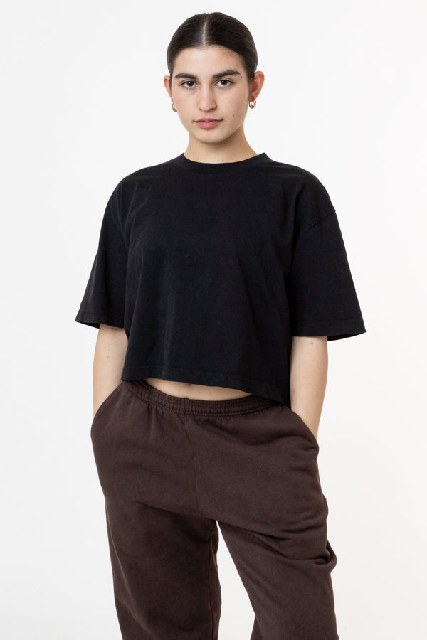 los angeles apparel Oversized Crop Tee