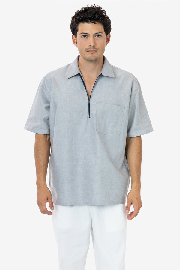 Los Angeles Apparel Oxford Zip-Up Work Shirt