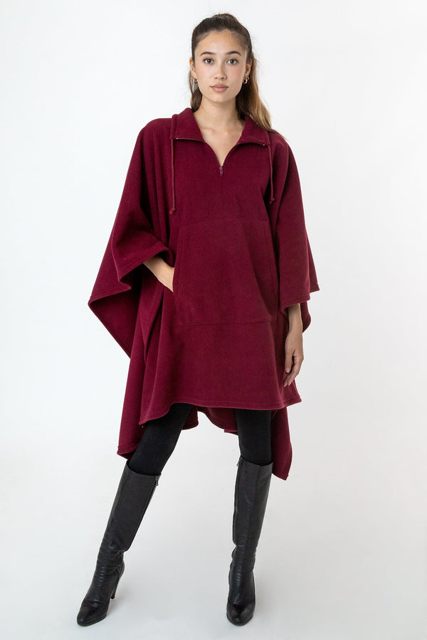 Los Angeles Apparel Polar Fleece Half Zip Poncho