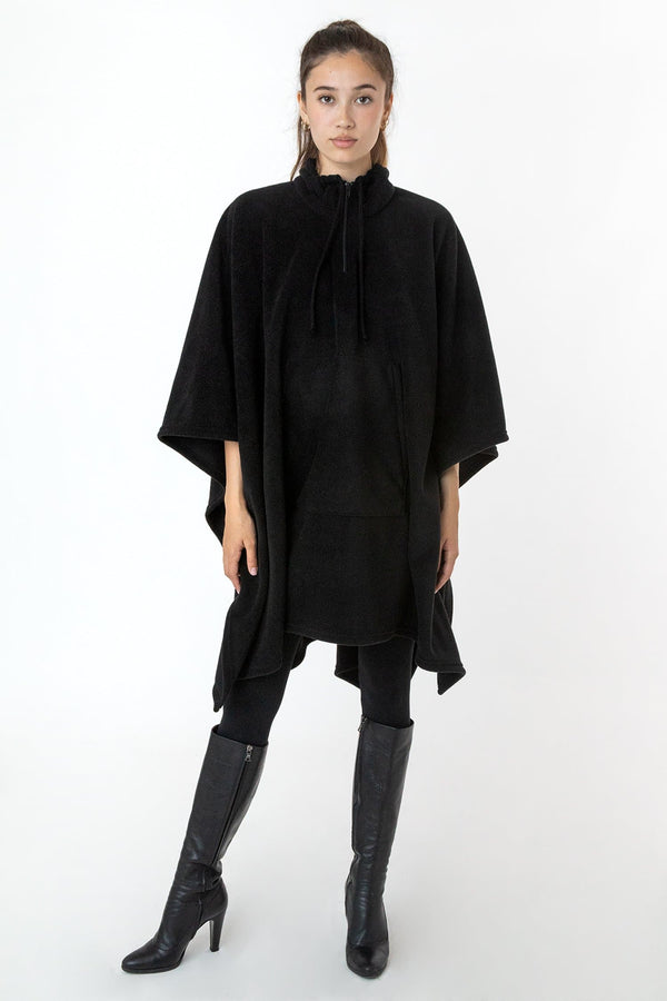 los angeles apparel Polar Fleece Half Zip Poncho