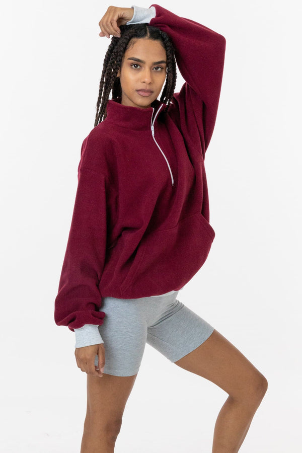 Los Angeles Apparel Polar Fleece Half Zip Pullover