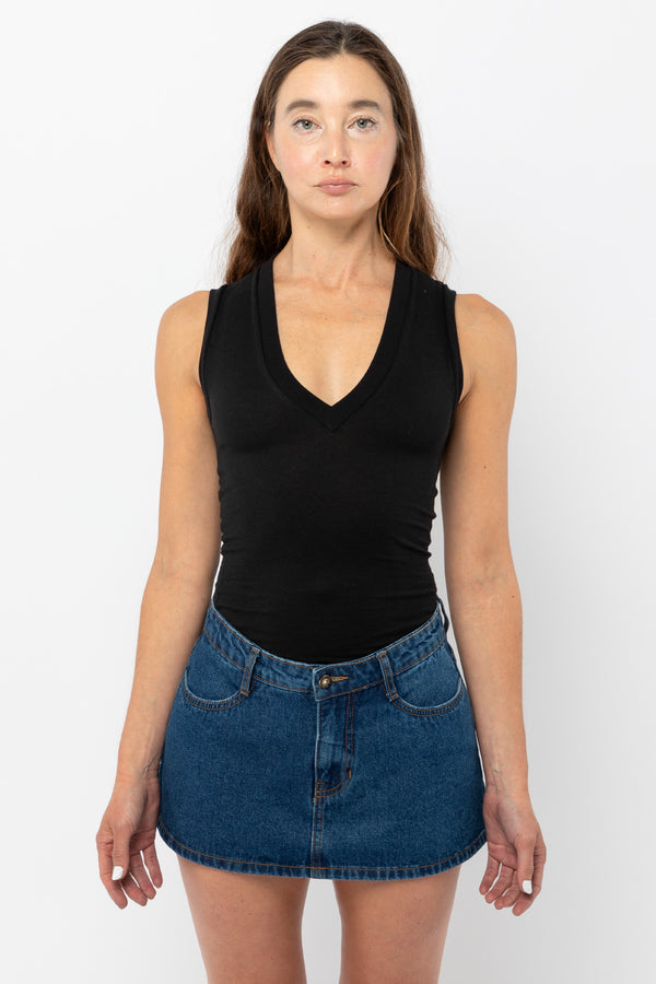 Los Angeles Apparel Poly Cotton Sleeveless V Neck