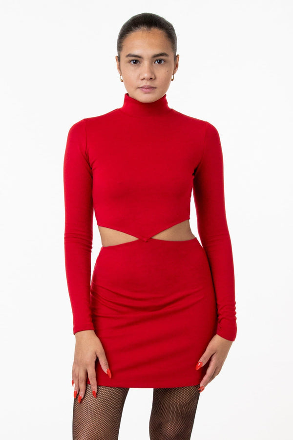 Los Angeles Apparel Ponte Diamond Cutout Dress
