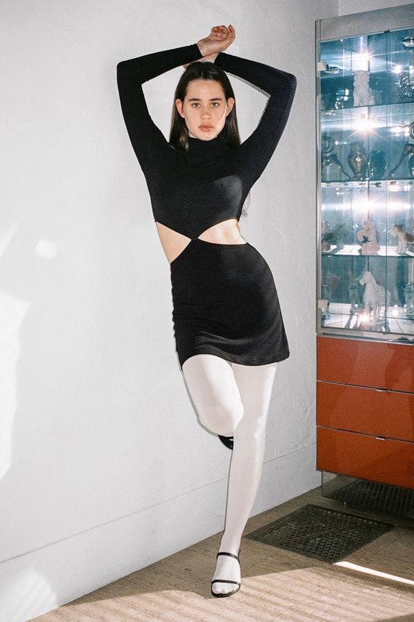 los angeles apparel Ponte Diamond Cutout Dress