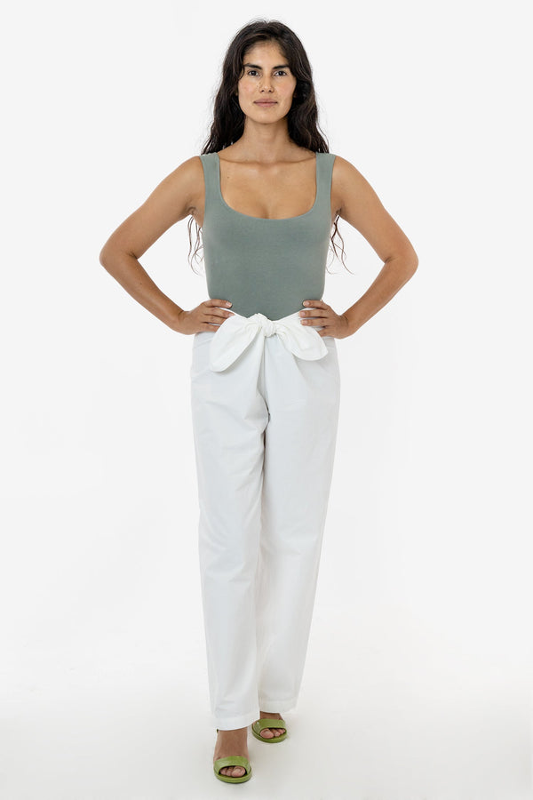 Los Angeles Apparel Poplin Tie Front Pant