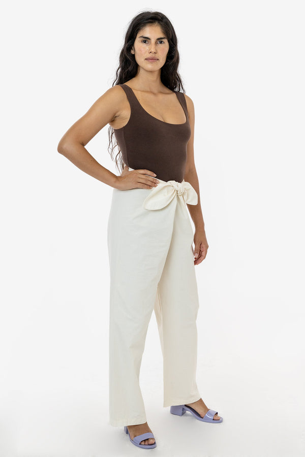 Los Angeles Apparel Poplin Tie Front Pant