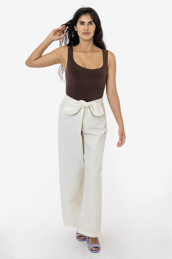 Los Angeles Apparel Poplin Tie Front Pant
