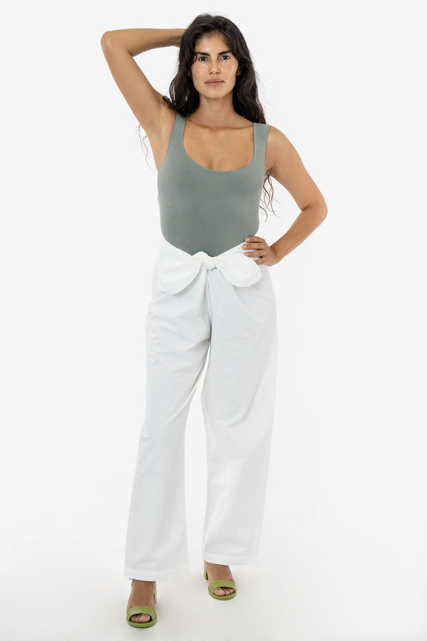 los angeles apparel Poplin Tie Front Pant