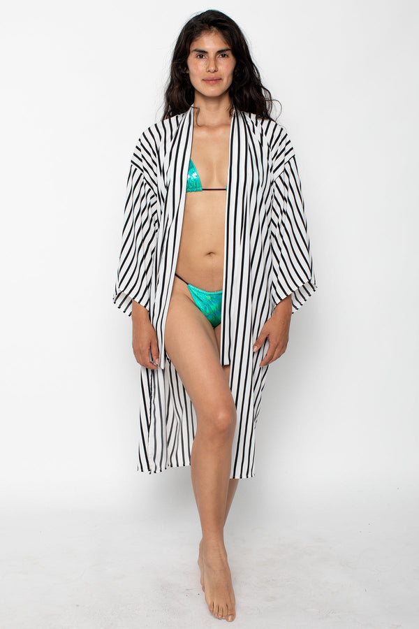 Los Angeles Apparel Printed Chiffon Kimono Robe