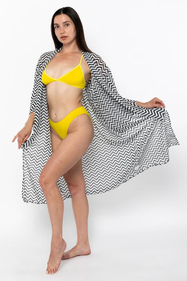 los angeles apparel Printed Chiffon Kimono Robe