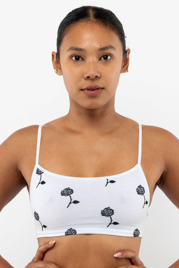 los angeles apparel Printed Spaghetti Crop Top