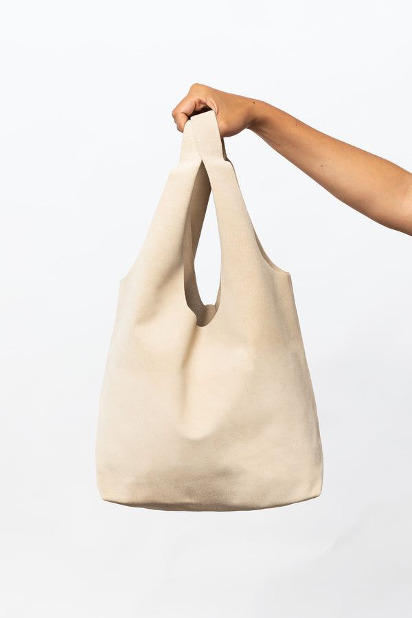 Los Angeles Apparel Raw Suede Shopping Bag