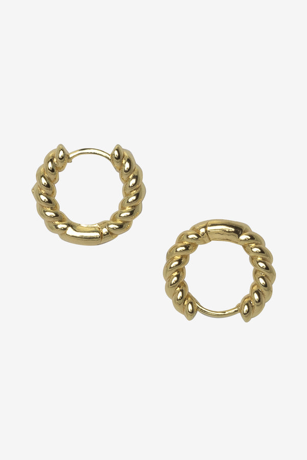 los angeles apparel Roped Hoop Earrings