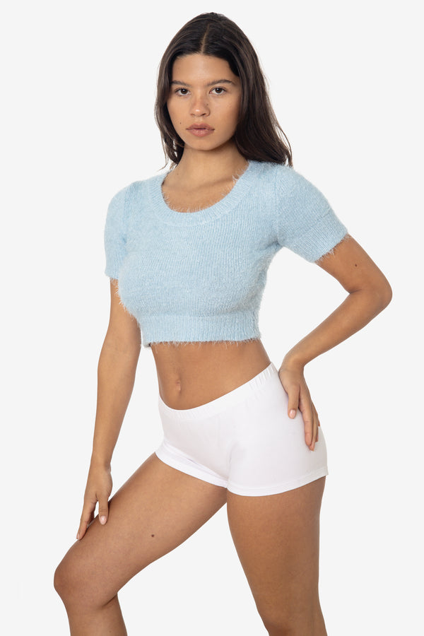 Los Angeles Apparel Short Sleeve Fuzzy Sweater
