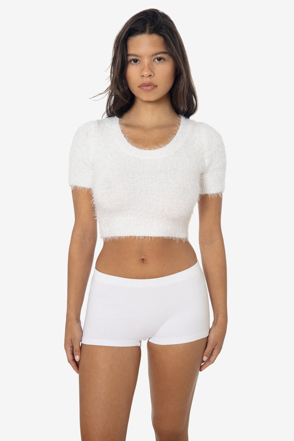Los Angeles Apparel Short Sleeve Fuzzy Sweater