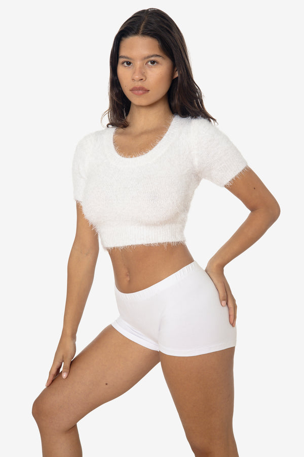 Los Angeles Apparel Short Sleeve Fuzzy Sweater