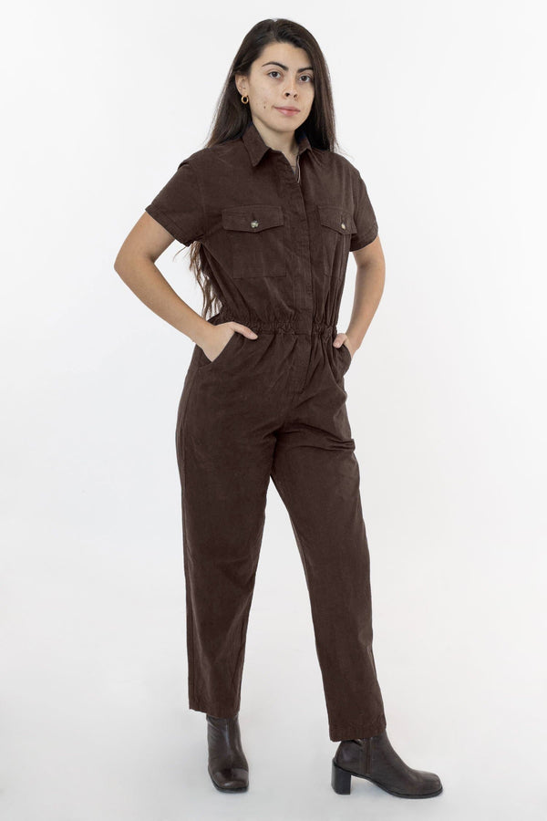 Los Angeles Apparel Short Sleeve Utility Jumpsuit