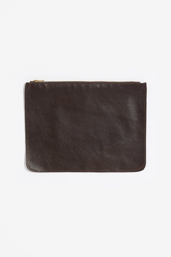 los angeles apparel Small Leather Zip Pouch