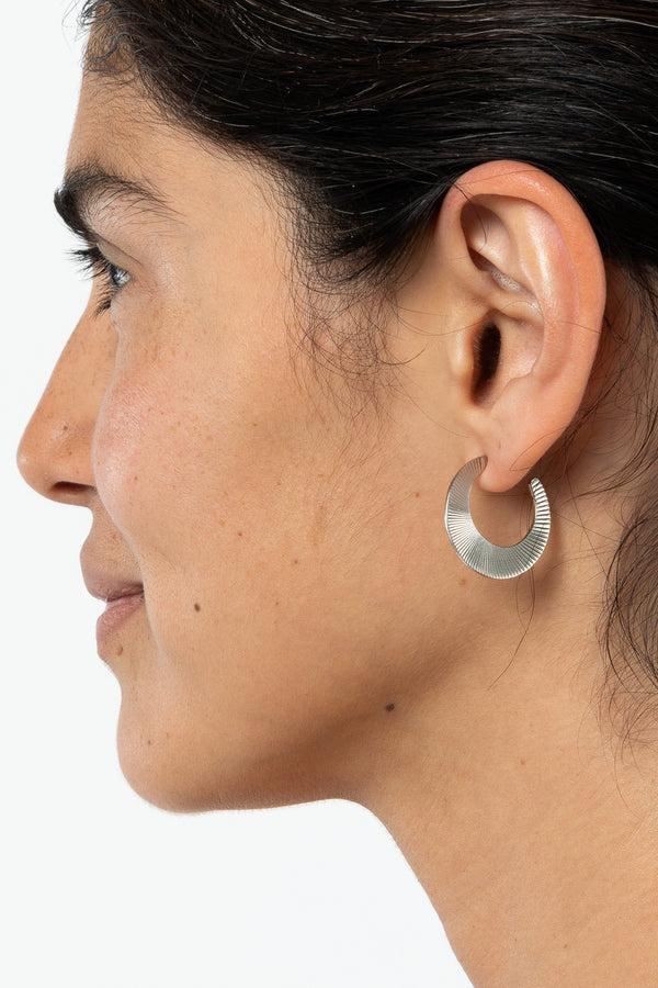 Los Angeles Apparel Small Moon Hoop Earrings
