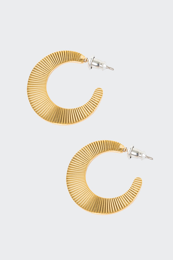 los angeles apparel Small Moon Hoop Earrings