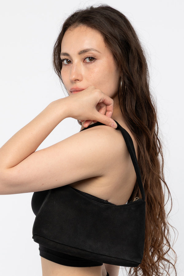 Los Angeles Apparel Soft Suede Shoulder Bag