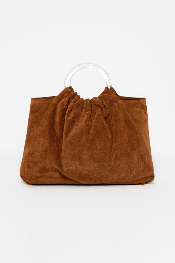 los angeles apparel Suede Acrylic Ring Bag