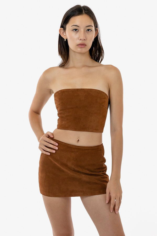 los angeles apparel Suede Micro Mini Skort