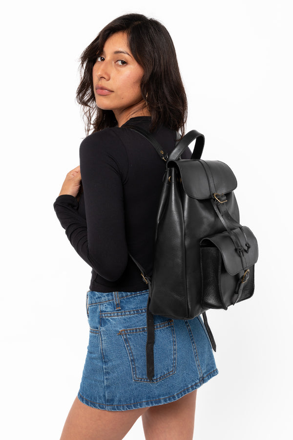 Los Angeles Apparel The Unisex Leather Knapsack