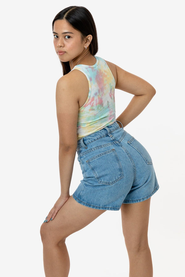 Los Angeles Apparel Tie Dye 2x1 Crop Tank